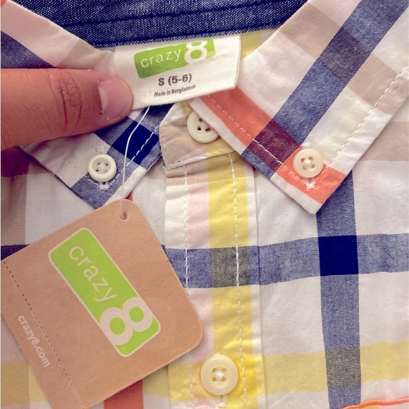 NWT Boys Crazy 8 Long Sleeve Button Down Size S 5/6 - Picture 5 of 6
